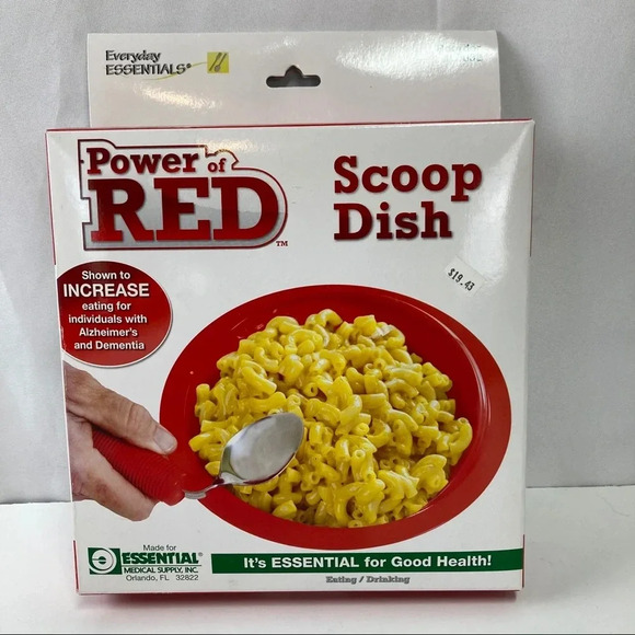 Power of Red Scoop Dish Bowl (Helpful for People with Alzheimer's and Dementia) - Picture 1 of 2